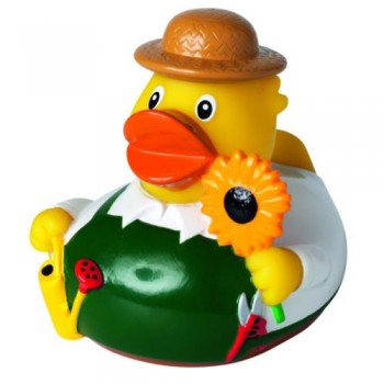 Squeaky duck, gardener